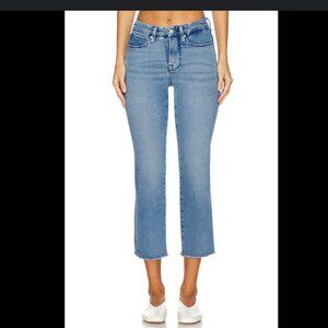 Baldwin Kansas City Maxwell Kick Crop Flare in traction blue jeans size 28